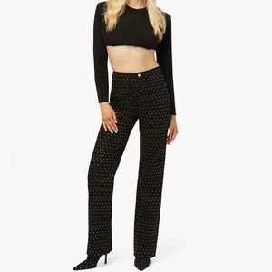 We Wore What Rhinestone Twill Denim Straight Leg Jean